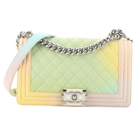 chanel rainbow boy flap bag quilted painted caviar old medium|Chanel Rainbow Boy Flap Bag Quilted Painted Caviar Old Medium.